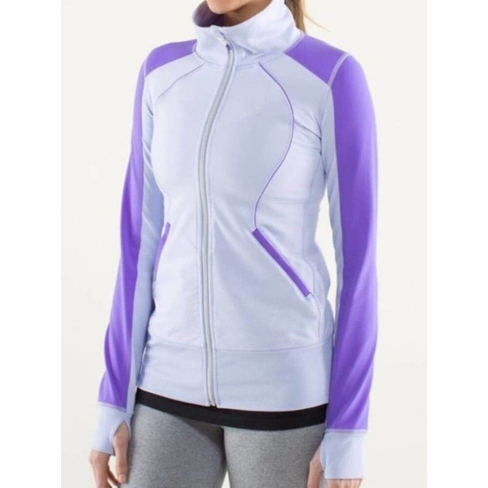 Lululemon Contempo Jacket in Cool Breeze / Power Purple Size Woman's Medium